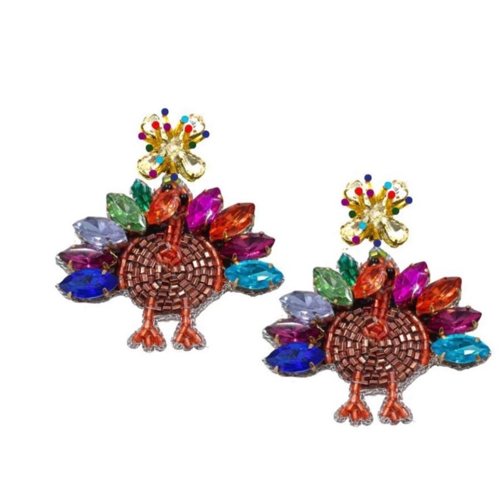 QUEEN OF SPARKLES Colorful Sequin Turkey Sweatshirt - Picture 6 of 15